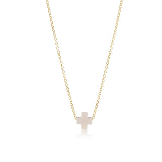 Off-White Signature Cross Necklace 16” Gold