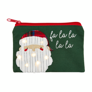 Santa Light Up Xmas Pouch