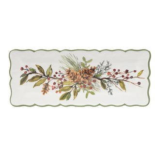 Winter Floral Rectangle Platter