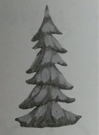 Small Resin Grey Snowy Tree