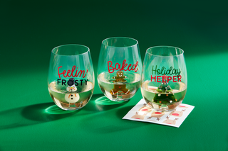 Christmas Icon Stemless Wine Glass