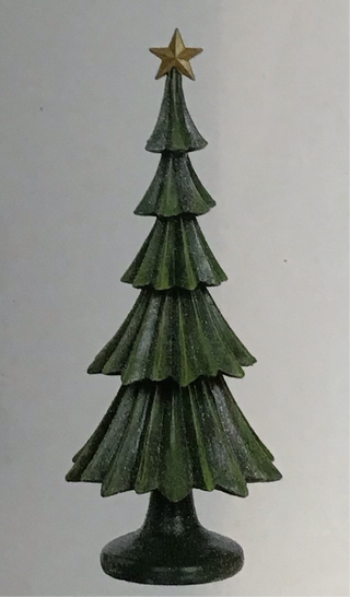 Green Resin Layer Tree with Star Small