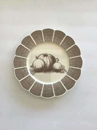 Pumpkin Scalloped Plate 8” Brown