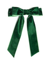 Green Velvet Bow Clip