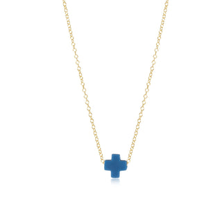 Cobalt Signature Cross Necklace 16” Gold