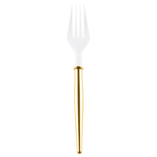 White and Gold Cocktail Forks