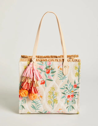 SPARTINA BOX TOTE QUEENIE TOPIARY FLAX