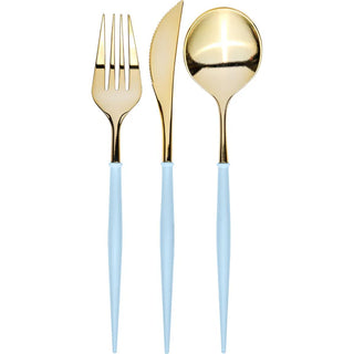 Bella Cutlery Light Blue and Gold
