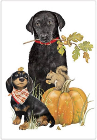 Dogs and Squirrel Pumpkin Towel