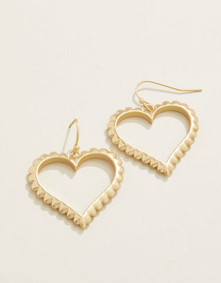 Scalloped Heart Earrings Gold