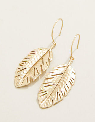 Calathea Leaf Earrings Gold