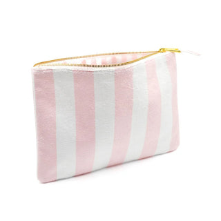 Small Terry Flat Pouch Pink Stripe