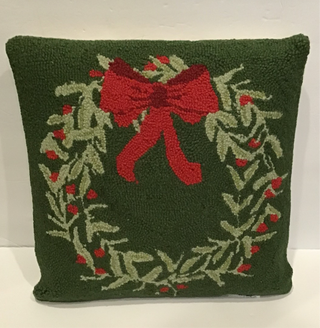 Green Wreath Hook Pillow