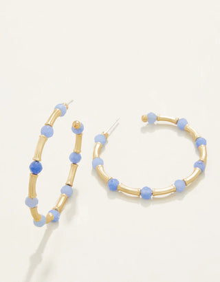 Calm Water Hoop Earrings Blue Coral