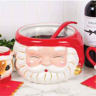 Red Santa Punch Bowl