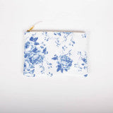 Flat Terry Pouch - Blue Rose