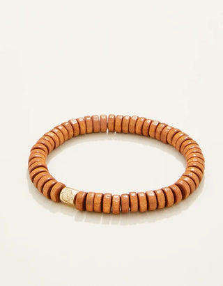 Wood Stretch Bracelet 8mm Brown