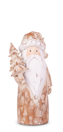 8’ NATURAL DISTRESSED CARVED SANTAS