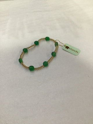 Extends Admire Gold 3mm Bead Bracelet-Green Onyx