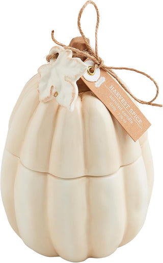 White Ceramic Pumpkin Candle