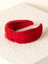 Velvet Knotted Red Headband