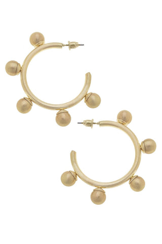 Gold Beaded Hoop Earrings