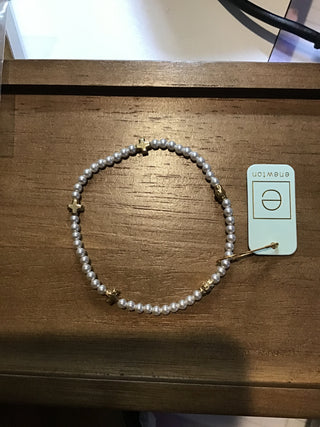 Small Cross & Pearl Bracelet