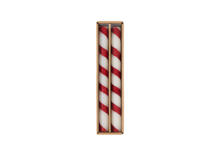 Glitter Red & White Taper Candles