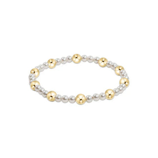 Pearl Sincerity Pattern 4mm Bead Bracelet 6mm Gold