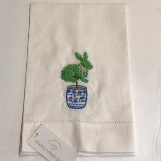 BUNNY TOPIARY TEA TOWEL