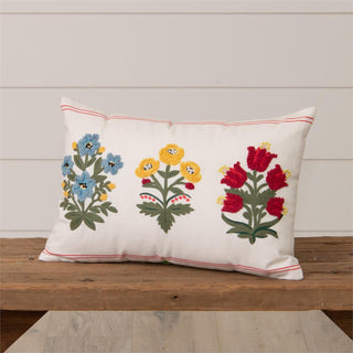 Pillow-Assorted Floral Block Silhouette