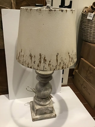 Distressed White Lamp
