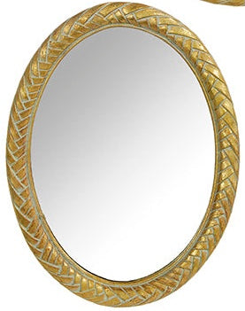 Woven edge gold mirror