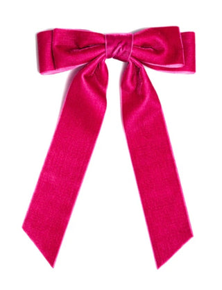 Pink Velvet Bow Clip