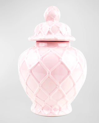 Large Textured Ginger Jar - Pink