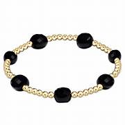 Extends Admire gold 3mm bead bracelet faceted onyx