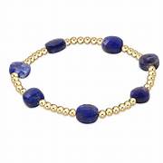 Admire gold 3mm bead bracelet-Lapis