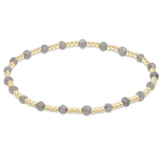 Gemstone Gold Sincerity Pattern 3mm Bead Bracelet- Labradorite