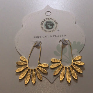 Palmetto Hoop Earrings Gold