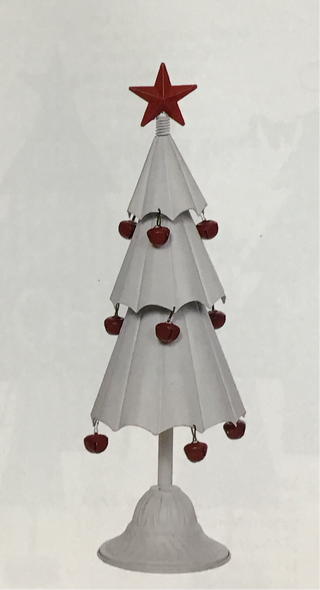 White Metal Tree With Red Bells small