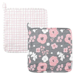 Muslin Washcloths 2/Set Flowers