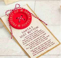 Santa’s Lost Button Ornament Red