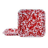 Red Swirl Square Plates