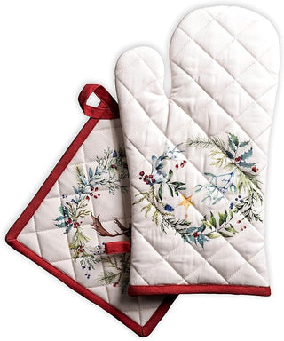 Holly Time Pot Holder & Oven Mitt