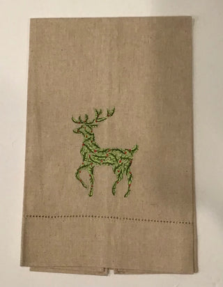 Holly Leaf Deer Towel