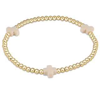 Off White Egirl Signature Cross Gold 3mm Bracelet