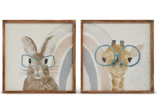 14” Bunny with Glasses Wall Art