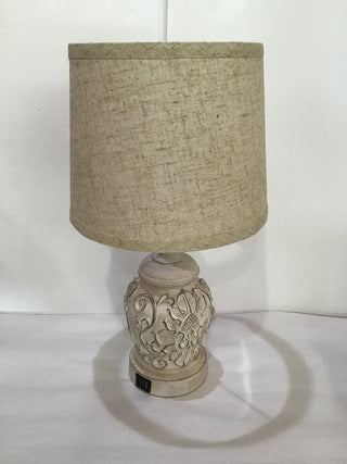 White Floral Carved Lamp