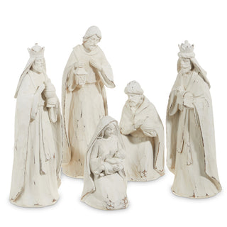 10" WHITEWASH NATIVITY SET