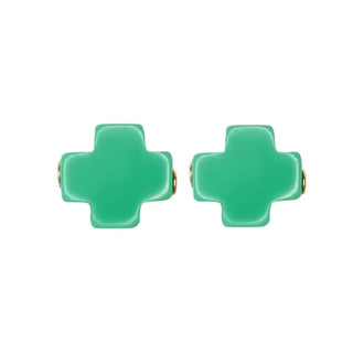 Signature Cross Stud - Emerald